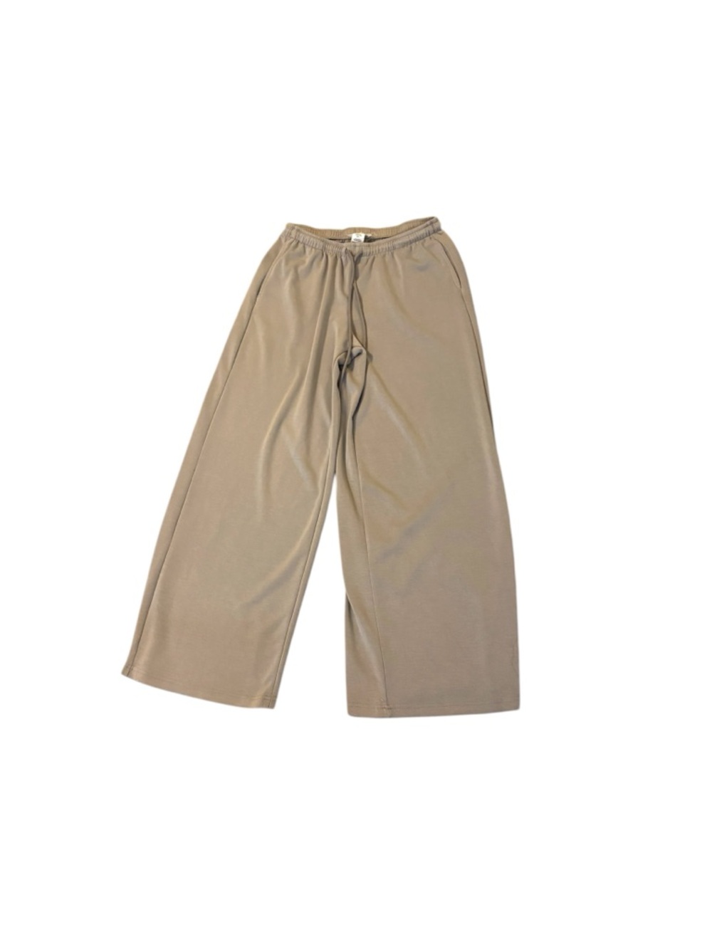 shosho Neutral Taupe Elastic Waist Wide-Leg Jogger Pants Size L